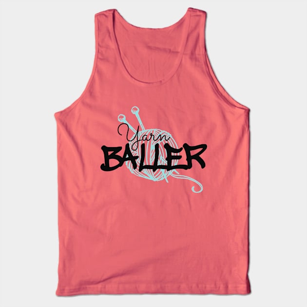 Yarn Baller, Knitting Tank Top by inkerdoo